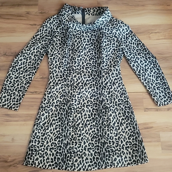 Vintage 70s Animal Print Mini Dress S - Picture 3 of 16